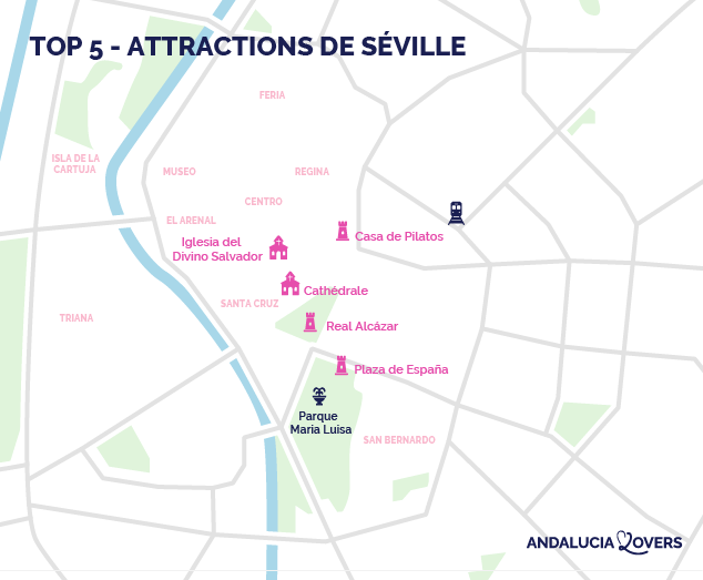 carte attractions seville