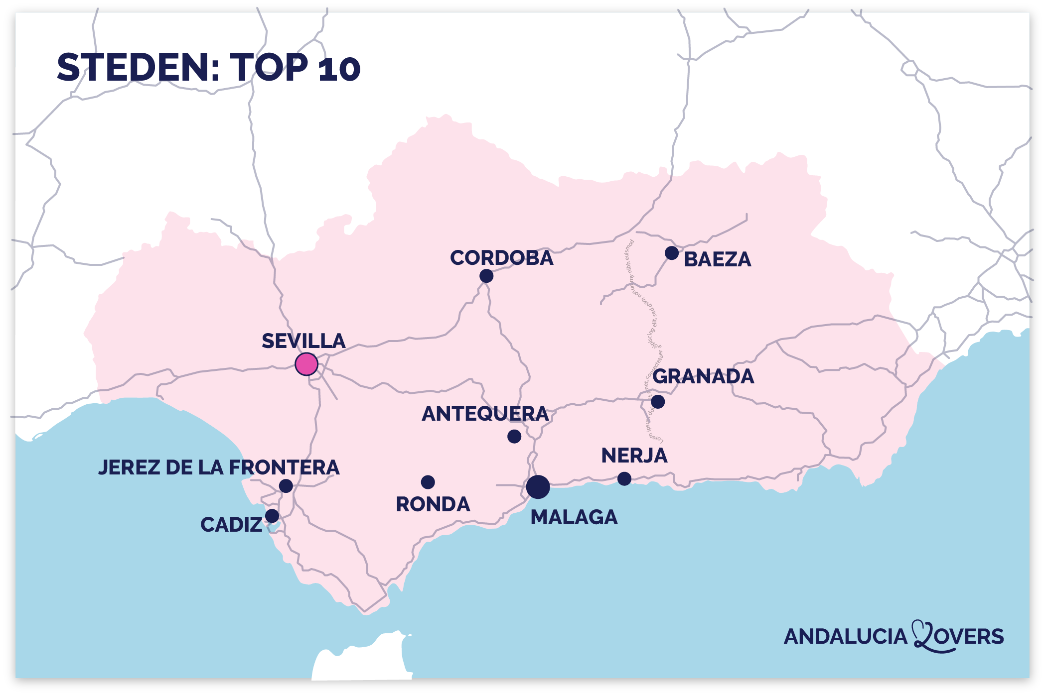 kaart beste steden andalusië