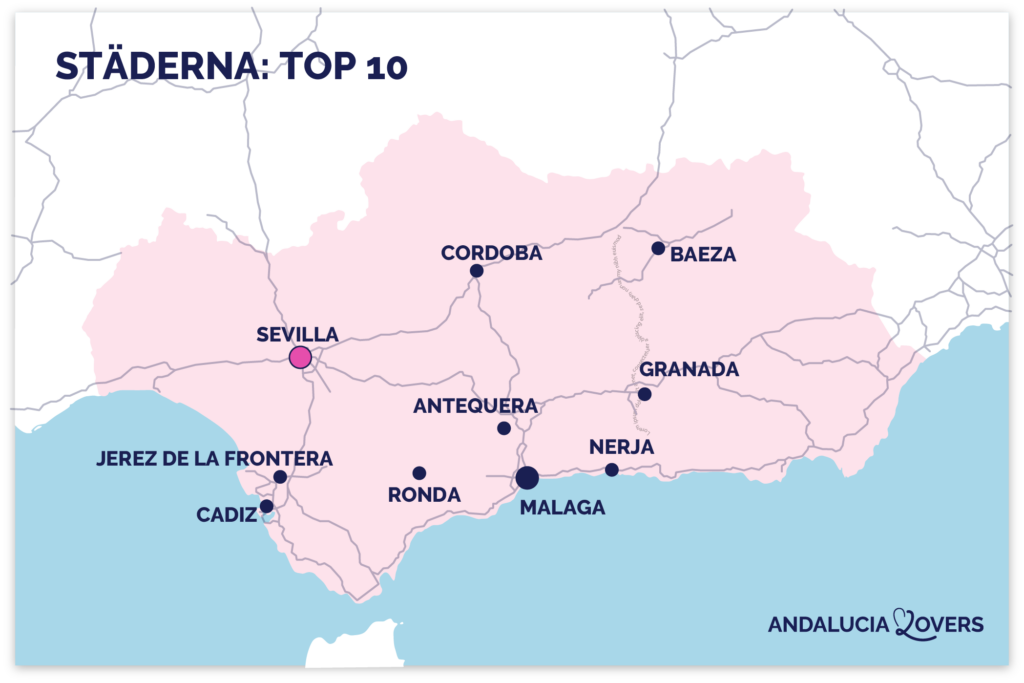 karta bästa städerna andalusien