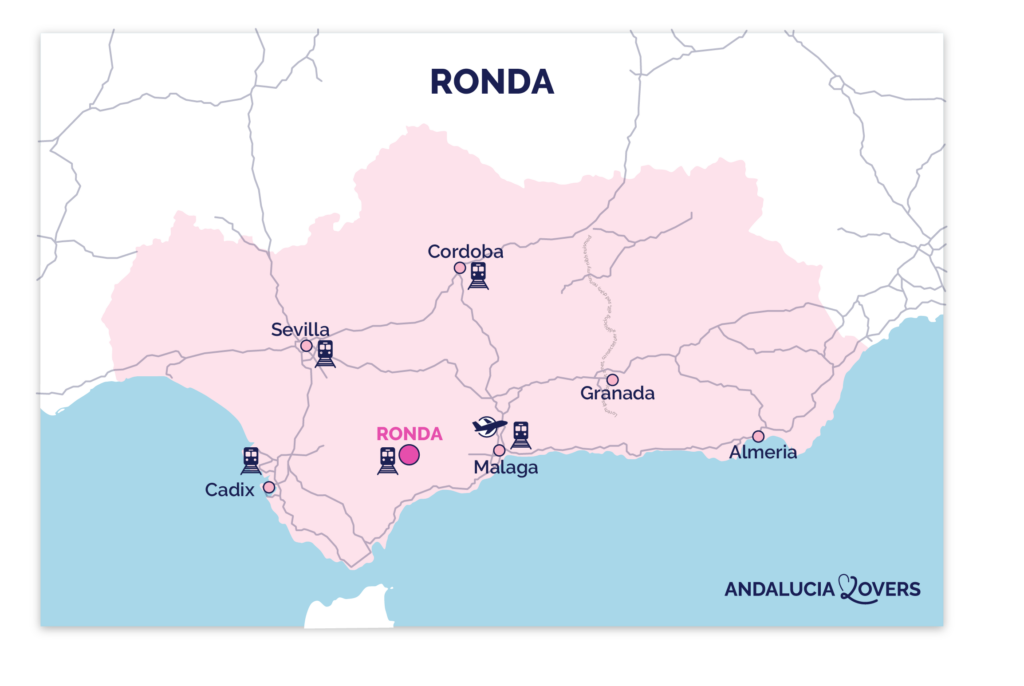 kort: placering af Ronda i Andalusien