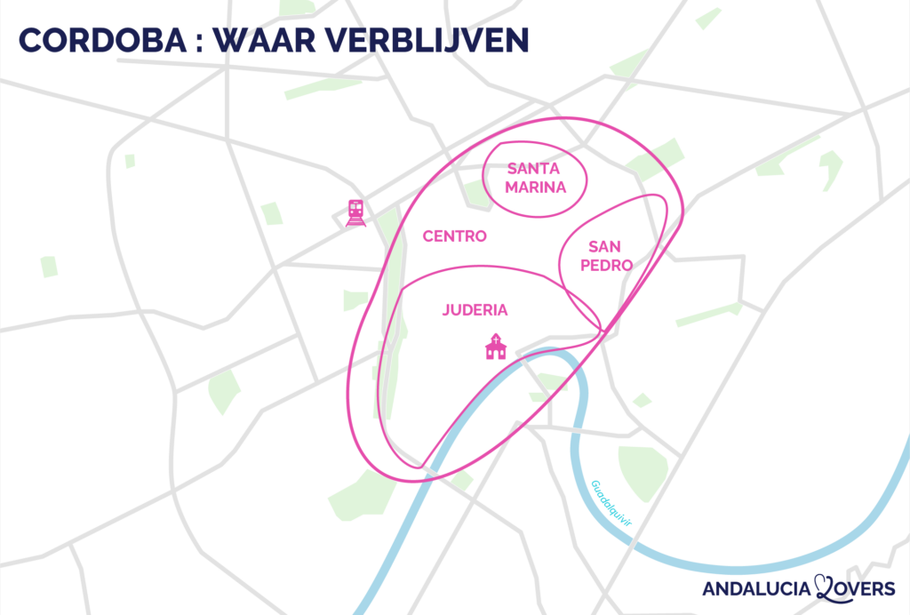 kaart beste plaatsen om te verblijven in córdoba