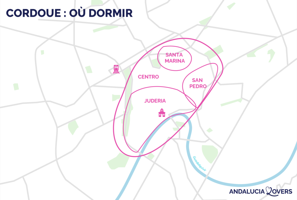 carte meilleurs quartiers cordoue ou sejourner