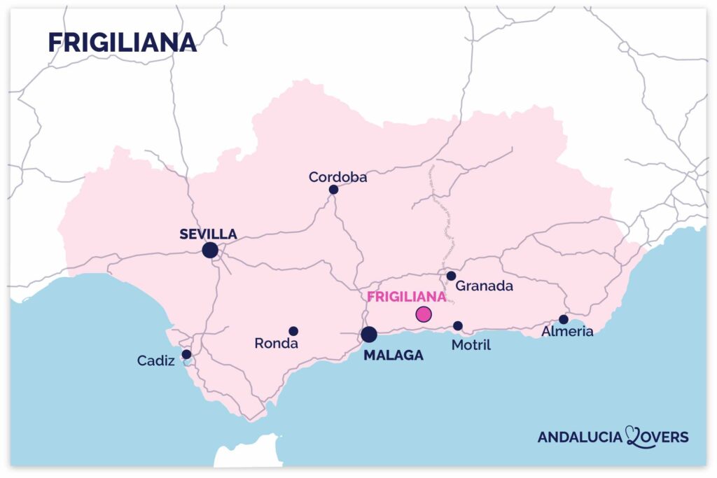 Karta över Frigiliana Andalusien