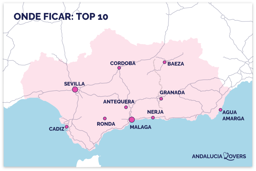 mapa onde ficar destinos andaluzia