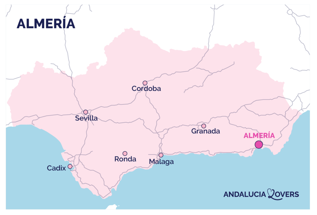 Map of Almeria in Andalucia