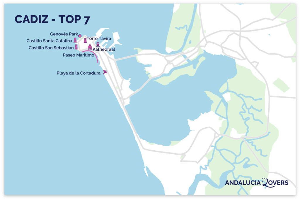 bezienswaardigheden cadiz kaart
