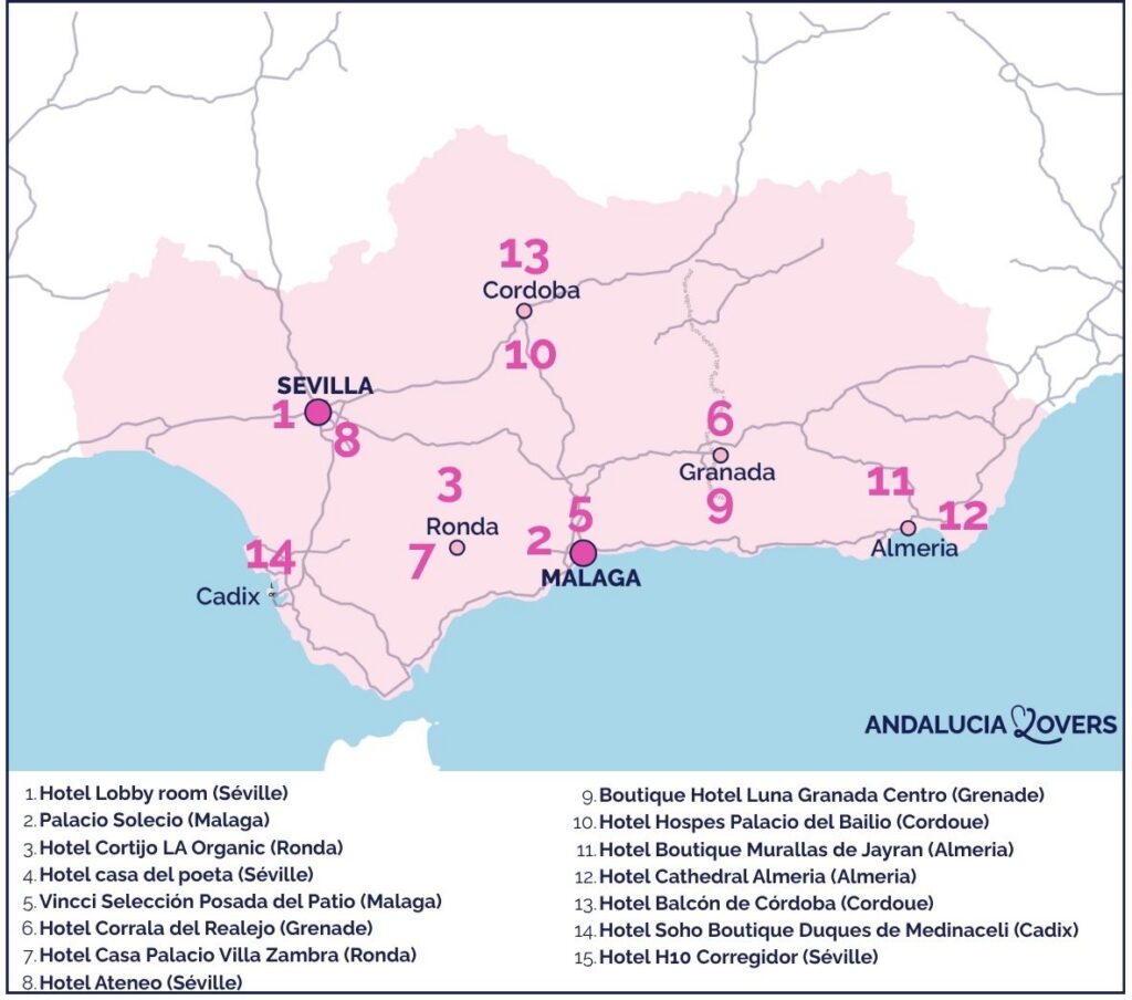 carte meilleurs boutique hotels andalousie charme avis